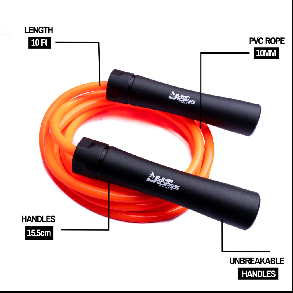 Jump Rope Orange Heavy Jump Rope 2.0 Series-Orange with Black Handle – Jumpropesworld