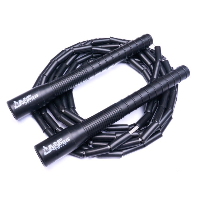 Long Handle Beaded Skipping Rope-Black