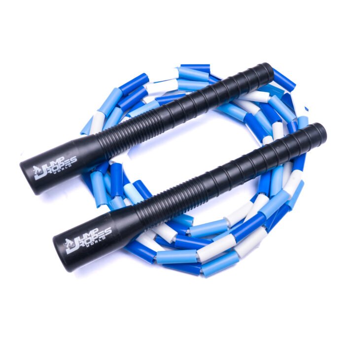 Long Handle Beaded Jump Rope-Blue and White
