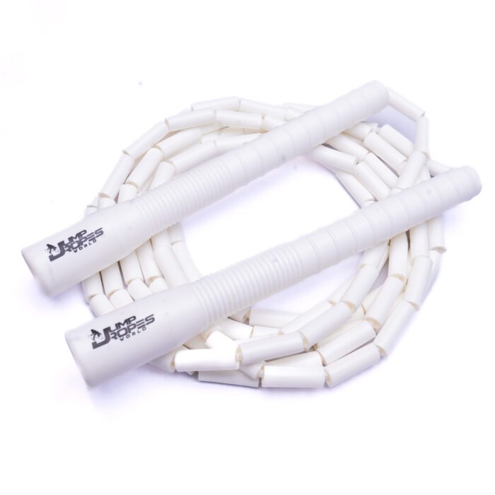 Long Handle Beaded Jump Rope-White