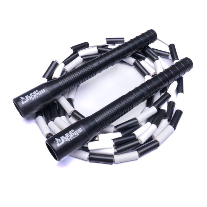 Long Handle Beaded Jump Rope-Black and White